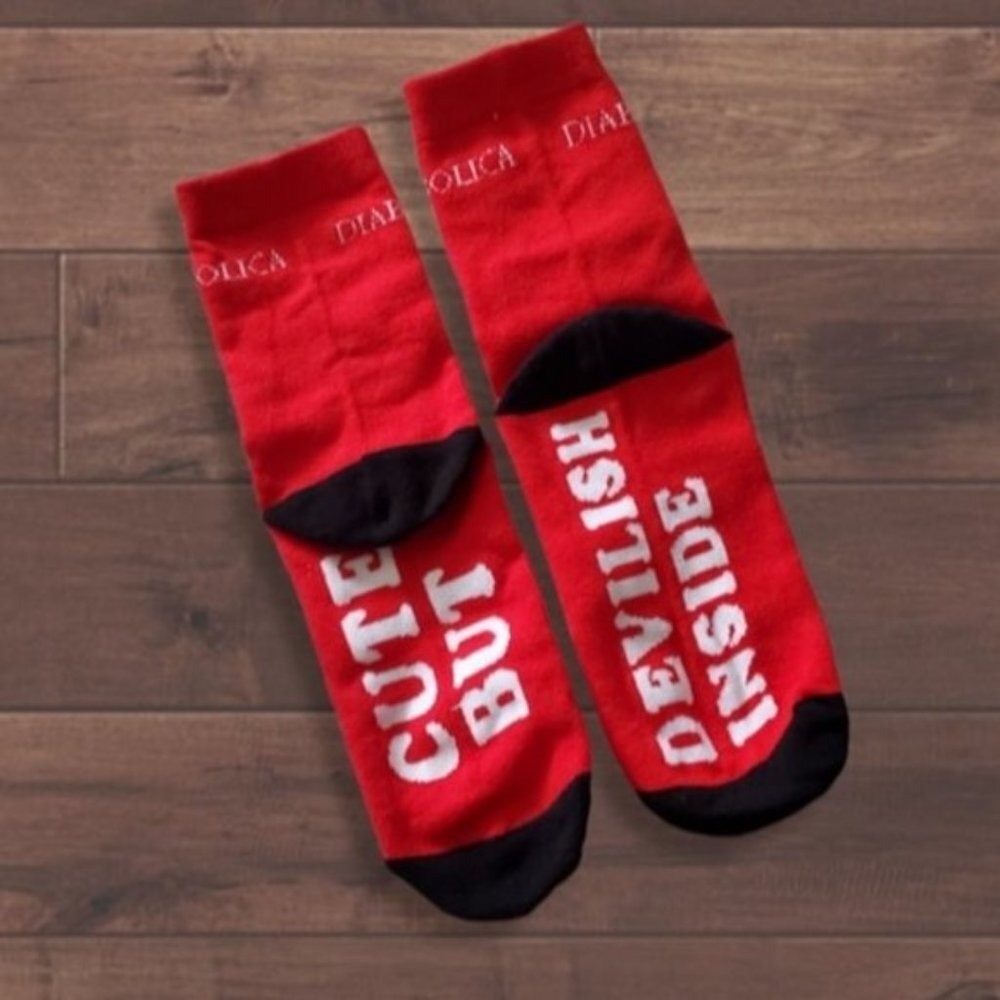 New- Red Socks logo "Cute but Devilish Inside"